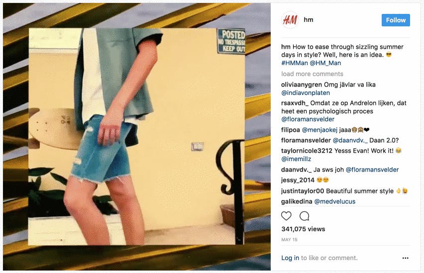 مجموعه مردان تابستانی H&M از گیف های متحرک در اینستاگرام برای برجسته کردن مجموعه جدید استفاده کرد.