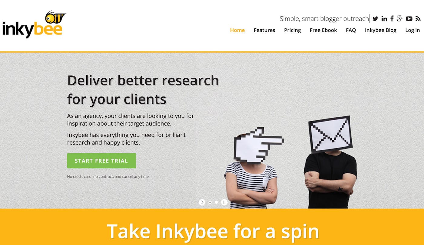 Inkybee در یافتن وبلاگ های مرتبط و تأثیرگذار برای طاقچه شما متمرکز است. 