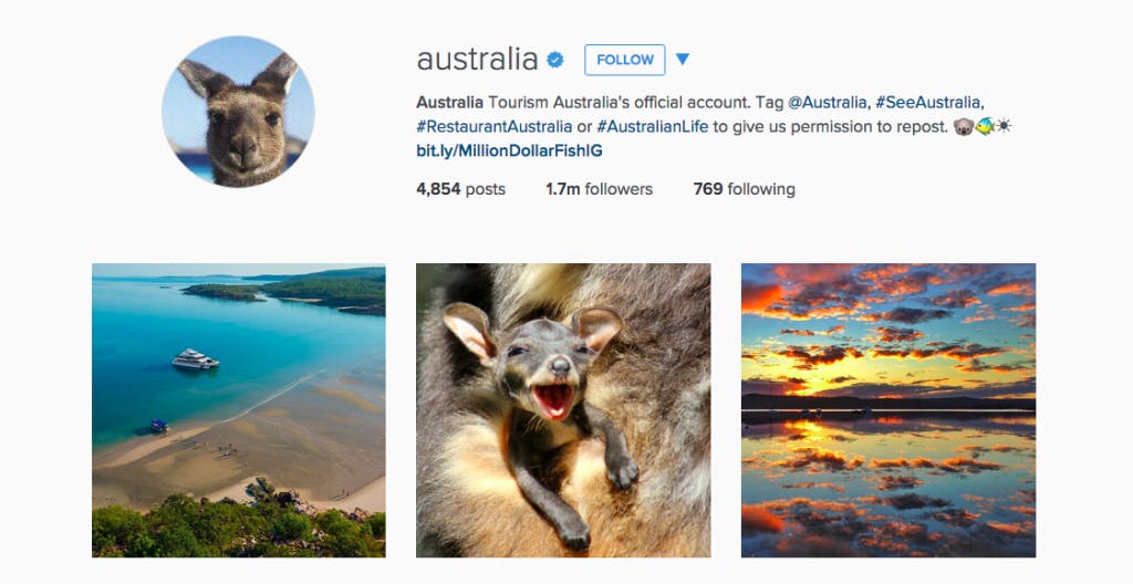 حساب اینستاگرام استرالیا