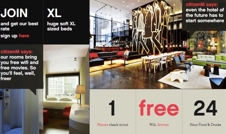 The brand’s value propositions are clearly laid out from every angle: simplicity, value and comfort.